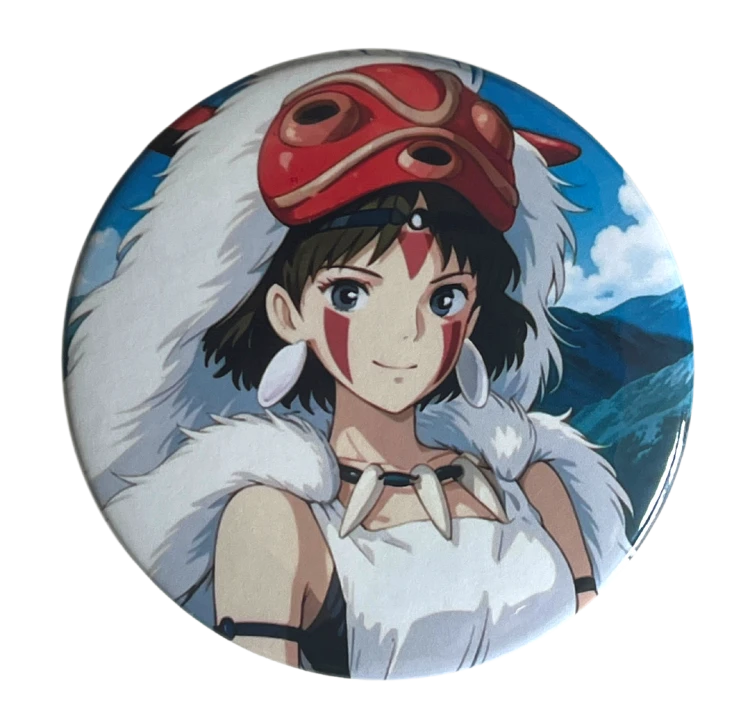 Przypinka button badzik badge San Księżniczka Mononoke Ghibli ver. 1 58mm