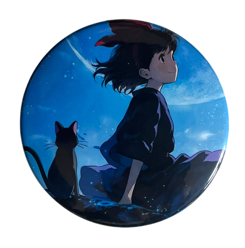 Przypinka button badzik badge Jiji Podniebna Poczta Kiki Ghibli ver. 3 58mm