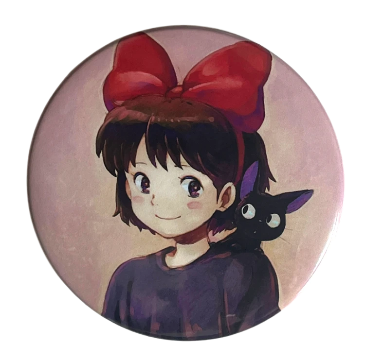 Przypinka button badzik badge Jiji Podniebna Poczta Kiki Ghibli ver. 4 58mm