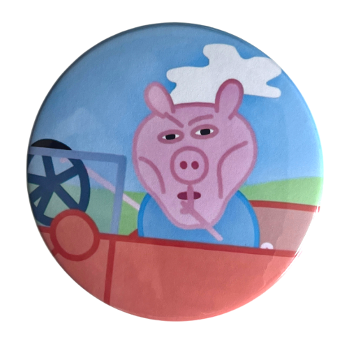 Magnes okrągły na lodówkę George Meme Świnka Peppa 58mm