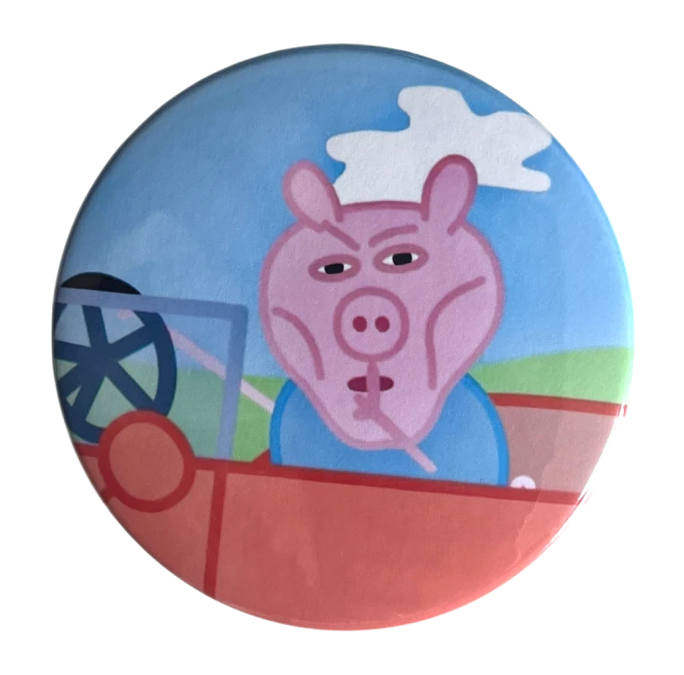 Magnes okrągły na lodówkę George Meme Świnka Peppa 58mm