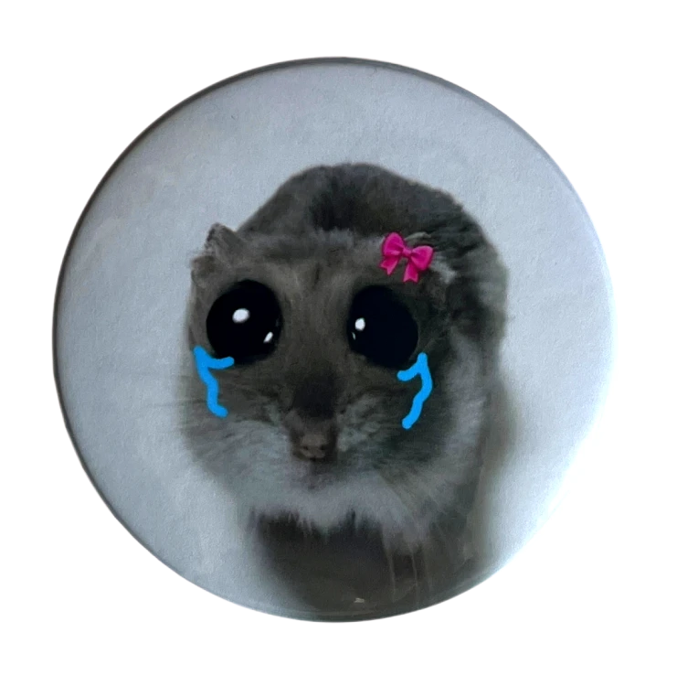 Magnes okrągły na lodówkę Memowy chomik "I'm just a girl" 58mm