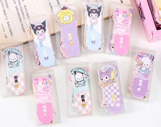 Zakładki papierowe błyszczące holo z postaciami Hello Kitty 15 szt.