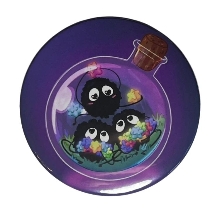 Magnes okrągły na lodówkę Soot sprites Kurzyki Spirited Away Ghibli 58mm