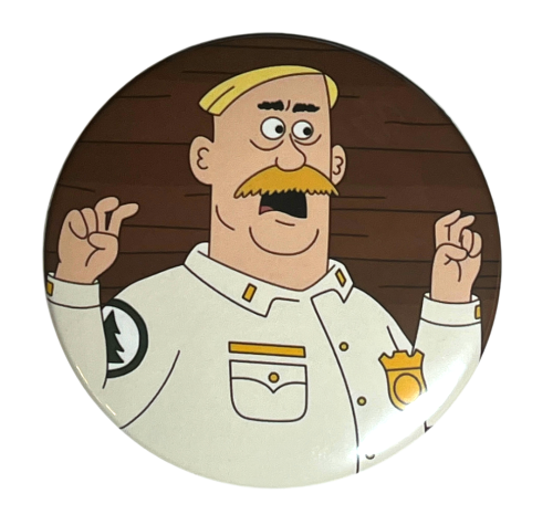 Przypinka button badzik badge Woody Johnson ver. 1 Brickleberry 58mm