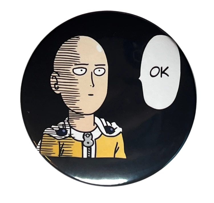 Przypinka button badzik badge Saitama ver. 1 One-Punch Man 58mm