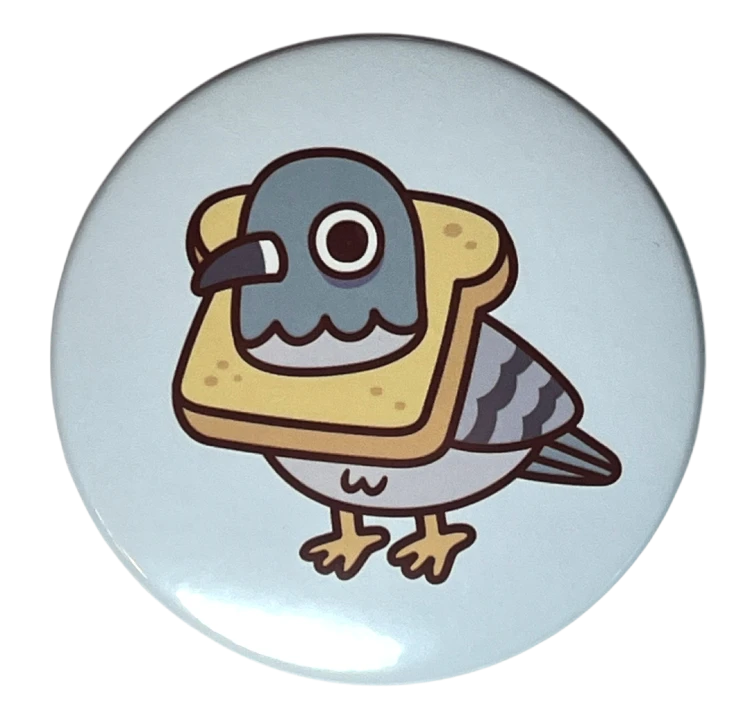 Magnes okrągły na lodówkę Gołąb Pigeon Memy Śmieszne obrazki ver. 1 58mm