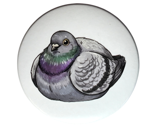 Magnes okrągły na lodówkę Gołąb Pigeon Memy Śmieszne obrazki ver. 2 58mm