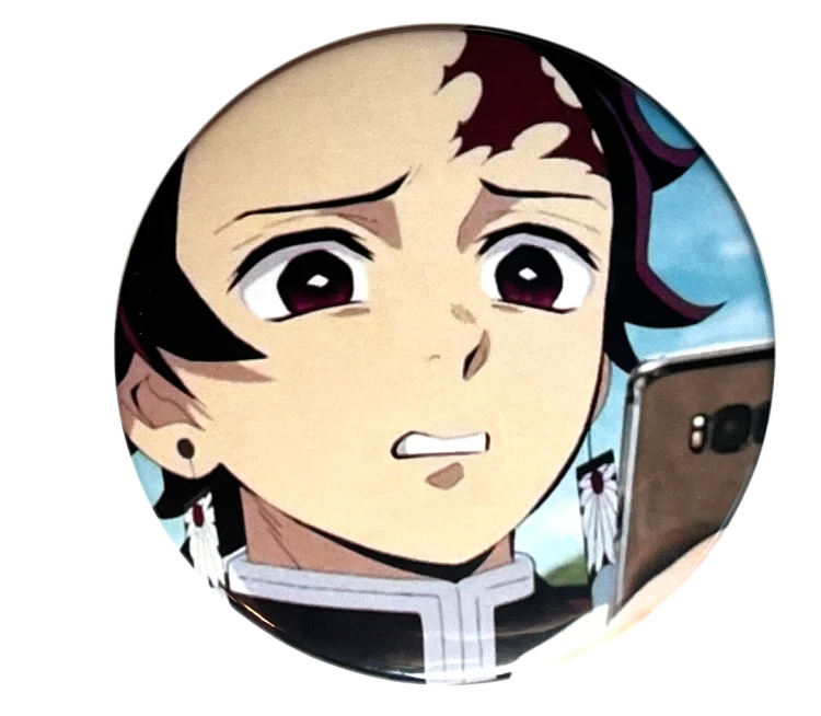 Magnes okrągły na lodówkę Tanjiro Phone Meme Demon Slayer Memy 58mm
