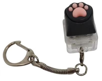 Breloczek klikacz klawisz kocia łapka czarna 3x2cm