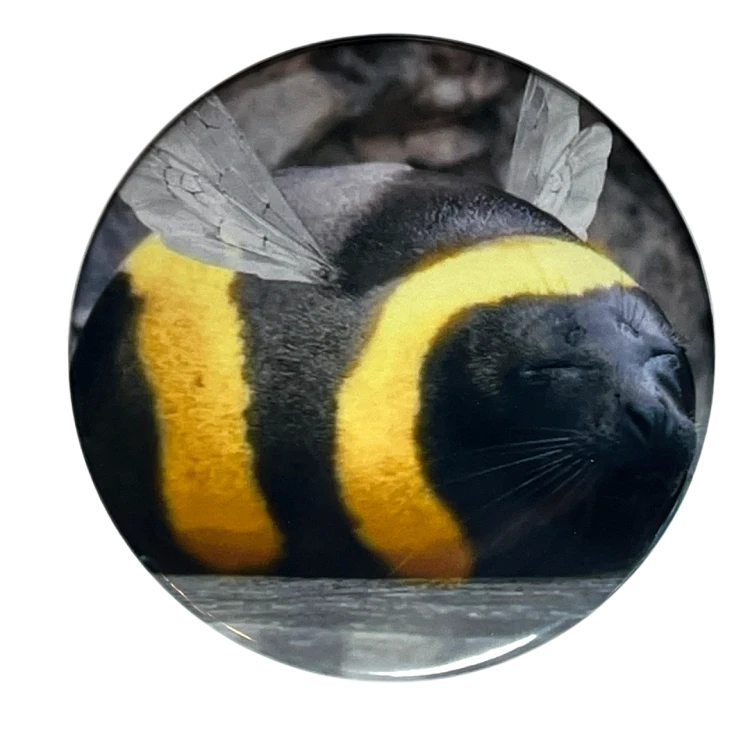 Magnes okrągły na lodówkę Beeseal Meme Pszczoło-Foka Memy 58mm