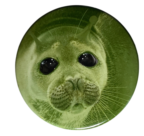 Magnes okrągły na lodówkę Seal Alien Glorp Meme Memy Śmieszne 58mm