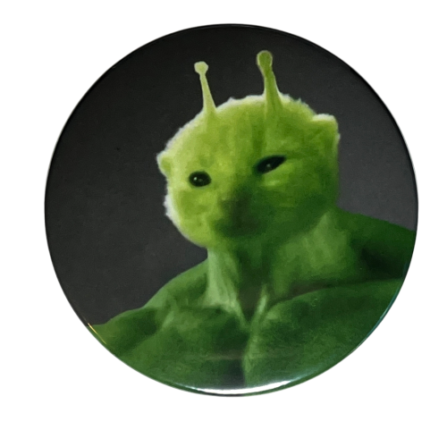 Magnes okrągły na lodówkę Chad Glorp Alien Cat Meme Memy Śmieszne 58mm