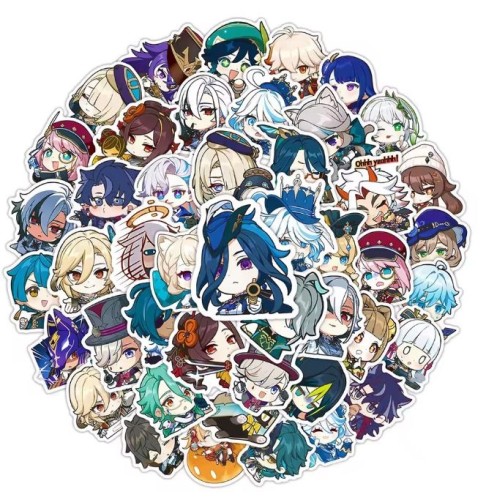 Naklejki winylowe Wlepy Genshin Impact ver. 2 50 sztuk STICKERBOMB