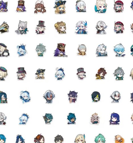 Naklejki winylowe Wlepy Genshin Impact ver. 2 50 sztuk STICKERBOMB