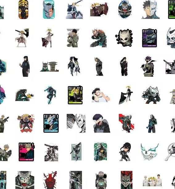 Naklejki winylowe Wlepy Kaiju No. 8 Anime Manga 50 sztuk STICKERBOMB