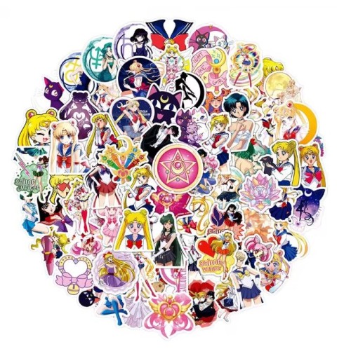 Naklejki winylowe Wlepy Sailor Moon 50 sztuk MIX STICKERBOMB