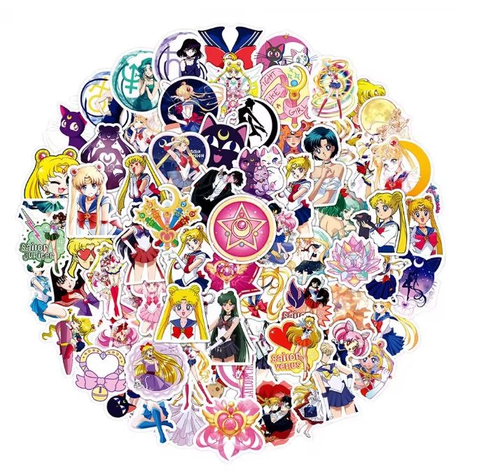 Naklejki winylowe Wlepy Sailor Moon 50 sztuk MIX STICKERBOMB