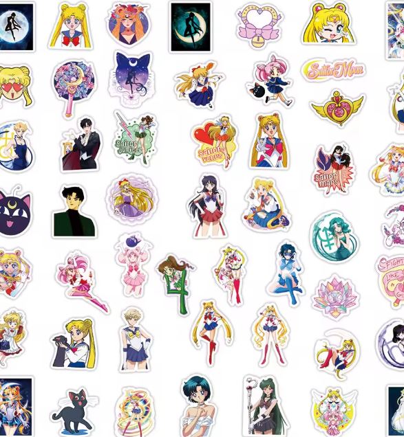 Naklejki winylowe Wlepy Sailor Moon 50 sztuk MIX STICKERBOMB