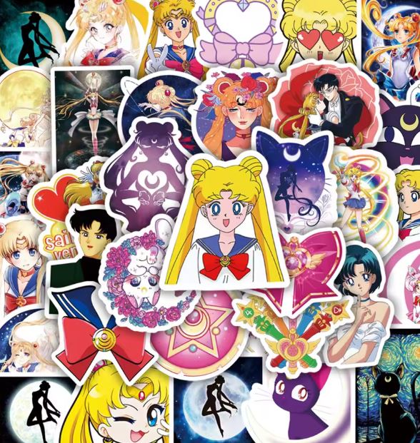 Naklejki winylowe Wlepy Sailor Moon 50 sztuk MIX STICKERBOMB