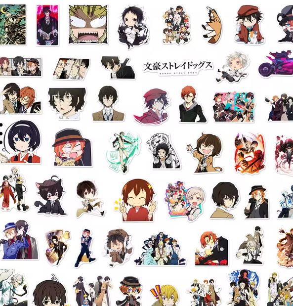 Naklejki winylowe Wlepy Bungo Stray Dogs 50 sztukSTICKERBOMB