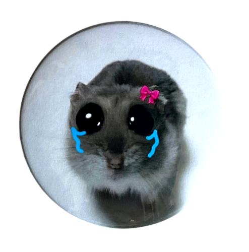 Przypinka button badzik badge Memowy chomik "I'm just a girl" 58mm