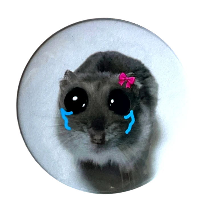 Przypinka button badzik badge Memowy chomik "I'm just a girl" 58mm