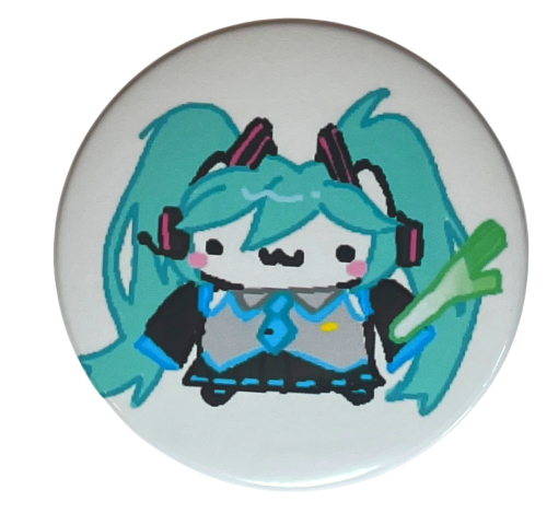 Magnes okrągły na lodówkę Basiilleaf Bazyl Kot Hatsune Miku 58mm