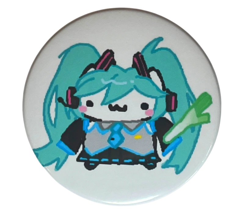 Magnes okrągły na lodówkę Basiilleaf Bazyl Kot Hatsune Miku 58mm