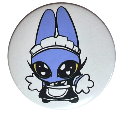 Przypinka button badzik badge Basiilleaf Bazyl Maid Jax Digital Circus 58mm