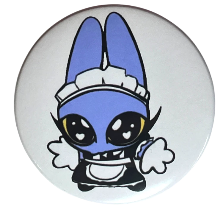 Przypinka button badzik badge Basiilleaf Bazyl Maid Jax Digital Circus 58mm