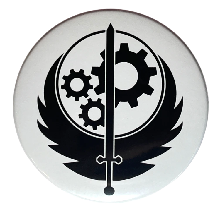 Przypinka button badzik badge Fallout Bractwo Stali 58mm