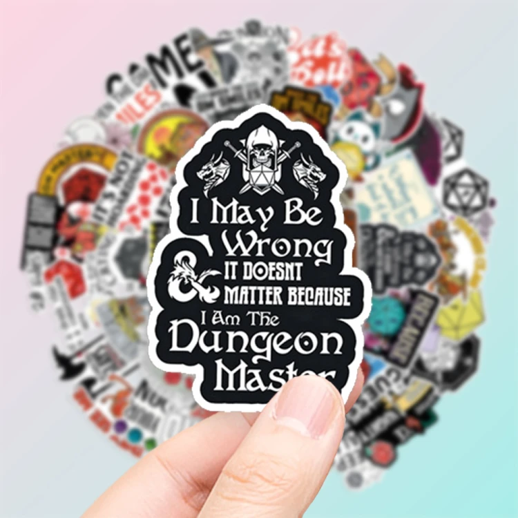 Naklejki winylowe Wlepy Dungeons &amp;amp; Dragons D&amp;amp;D 50szt STICKERBOMB