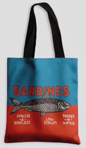 Torba materiałowa wytrzymała SARDINES Sardynki na zakupy podróże