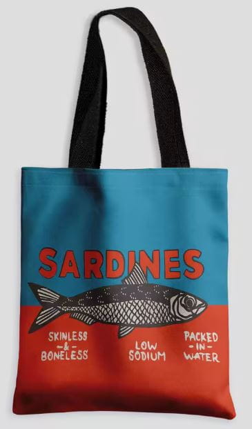 Torba materiałowa wytrzymała SARDINES Sardynki na zakupy podróże