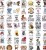 Naklejki winylowe Wlepy Zwierzęta Zabawne Napisy 50 sztuk STICKERBOMB