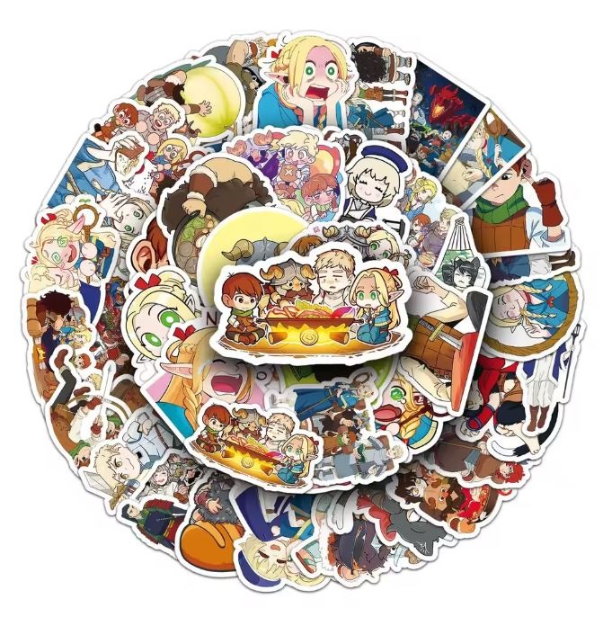 Naklejki winylowe Wlepy Dungeon Meshi Delicious 50 szt STICKERBOMB