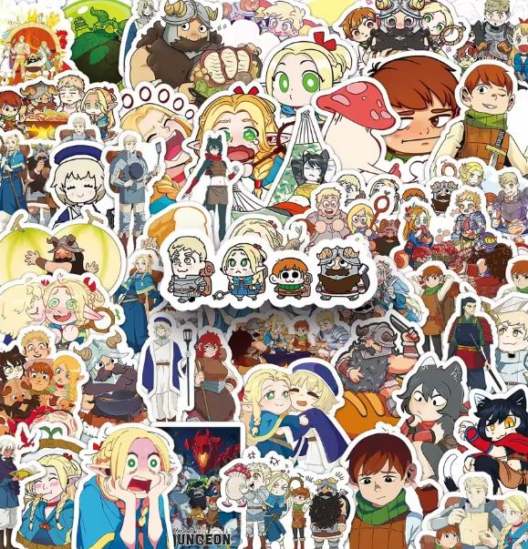 Naklejki winylowe Wlepy Dungeon Meshi Delicious 50 szt STICKERBOMB