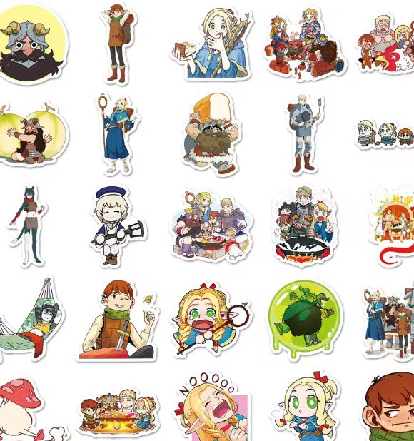 Naklejki winylowe Wlepy Dungeon Meshi Delicious 50 szt STICKERBOMB