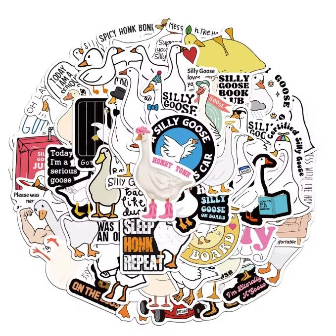 Naklejki winylowe Wlepy Zabawne Gęsi Silly Goose 50 szt STICKERBOMB