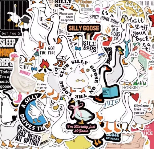 Naklejki winylowe Wlepy Zabawne Gęsi Silly Goose 50 szt STICKERBOMB