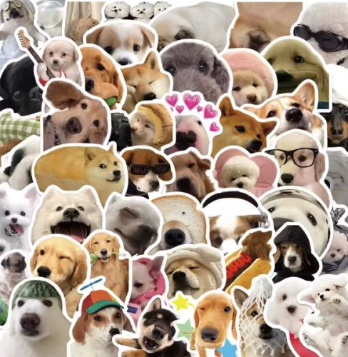 Naklejki winylowe Wlepy Zabawne Psy Śmieszne Memy 50 szt STICKERBOMB
