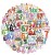 Naklejki winylowe Wlepy Zabawne Memy 67 Six Seven 50 szt STICKERBOMB