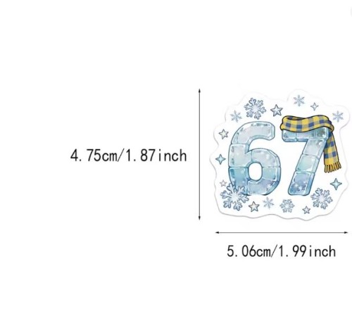 Naklejki winylowe Wlepy Zabawne Memy 67 Six Seven 50 szt STICKERBOMB