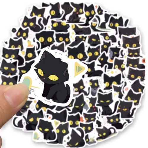 Naklejki winylowe Wlepy Kreskówkowy Czany Kotek Kawaii 100 szt STICKERBOMB