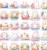 Naklejki winylowe Wlepy Urocze Pastelowe Króliki 50 szt STICKERBOMB