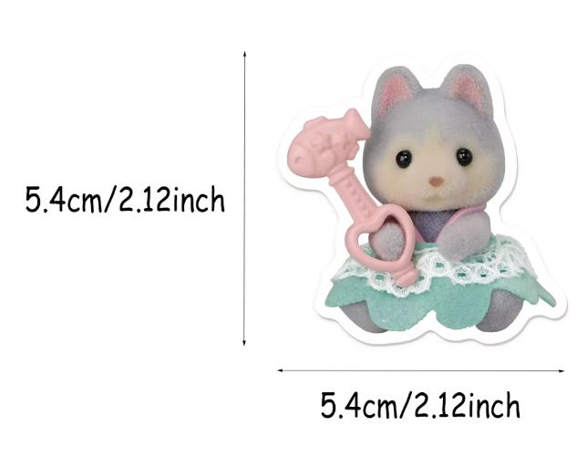 Naklejki winylowe Wlepy Calico Critters Sylvanian Families 50 szt STICKERBOMB