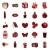 Naklejki winylowe Wlepy Czerwone Retro Ins Style 50 szt STICKERBOMB
