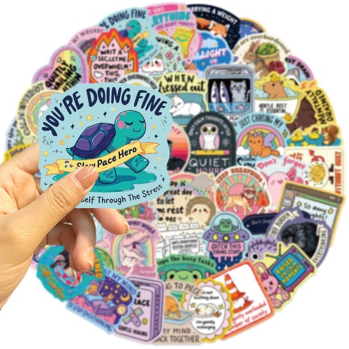Naklejki winylowe Wlepy Zdrowie Psychiczne Nastrój 50 szt STICKERBOMB