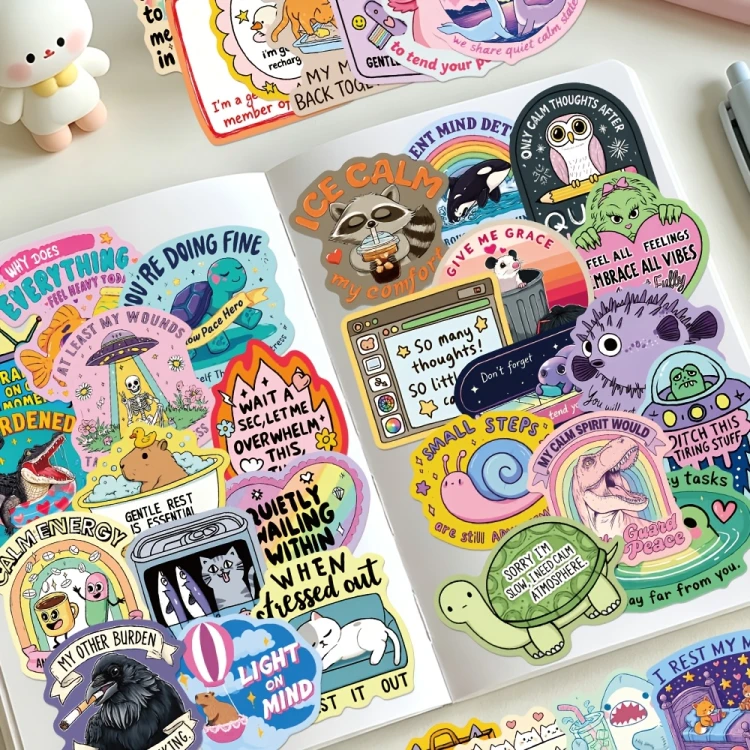 Naklejki winylowe Wlepy Zdrowie Psychiczne Nastrój 50 szt STICKERBOMB